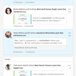 LinkedIn Certificate Notifications - Page 1